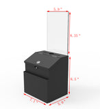 Metal Donation Suggestion Rent Check Box Tithe Prayer Collection Cash Key Drop 11118-BLACK+11460-2