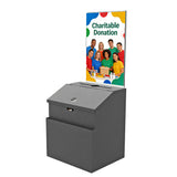 Metal Donation Suggestion Rent Check Box Tithe Prayer Collection Cash Key Drop 11118-BLACK+11460-2
