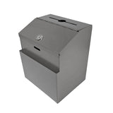 Metal Donation Suggestion Rent Check Box Tithe Prayer Collection Cash Key Drop 11118-BLACK+11460-2