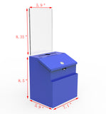 Metal Donation Suggestion Rent Check Box Tithe Prayer Collection Cash Key Drop 11118 BLUE+11460 2