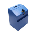 Metal Donation Suggestion Rent Check Box Tithe Prayer Collection Cash Key Drop 11118 BLUE+11460 2