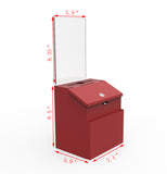 Metal Donation Suggestion Rent Check Box Tithe Prayer Collection Cash Key Drop 11118 RED+11460 2