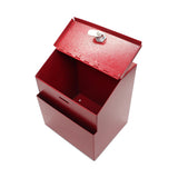 Metal Donation Suggestion Rent Check Box Tithe Prayer Collection Cash Key Drop 11118 RED+11460 2