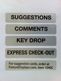 Metal Donation Suggestion Key Drop Express Checkout Comments sales lead box