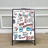 Dry Erase White A-Frame Board Metal Menu Board Sidewalk Sign Advertising Outdoor 11134