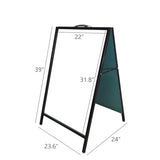 Dry Erase White A-Frame Board Metal Menu Board Sidewalk Sign Advertising Outdoor 11134