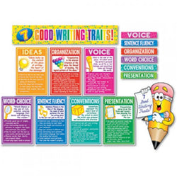 Scholastic 7 Good Writing Traits Bulletin Board Set, 12 x 18, 1 set 1119247