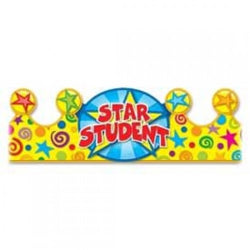 Carson Dellosa Star Student Crown, CDP101020, 4H x 23.5W, Multicolor, 30/Pk