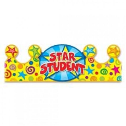 Carson Dellosa Star Student Crown, CDP101020, 4H x 23.5W, Multicolor, 30/Pk