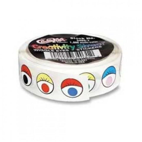 Chenille Kraft? Wiggle Eyes Stickers, Assorted, 1000/Roll 1119258