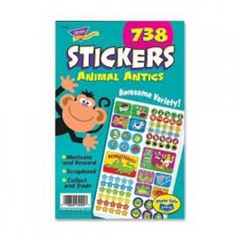 Trend? Animal Antics Sticker Pad, 5 3/4 x 9 1/2, 738 Stickers/Pack 1119263