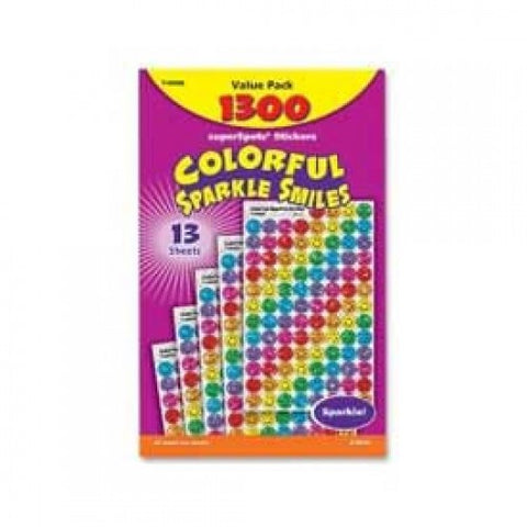 Colorful Sparkle Smiles SuperSpots Stickers Value Pack, 1300 Stickers/Pack