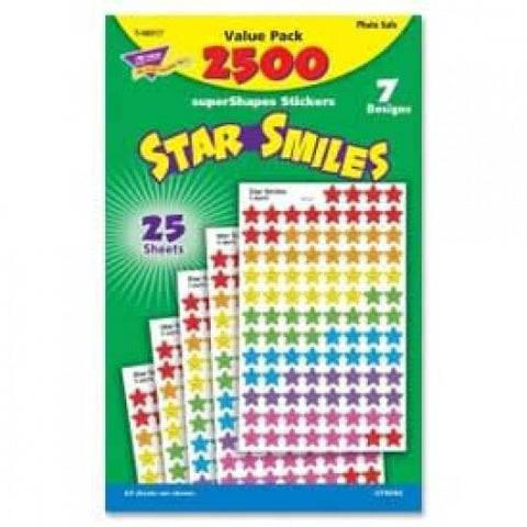 Trend? Star Smiles SuperShapes Stickers Value Pack, 2500 Stickers/Pack 1119281