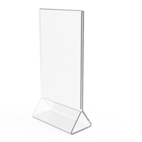 FixtureDisplays? 4-pack Clear Acrylic Plexi Table Tent Frame photo desert sign holder 11193-1 4X6 (up to 4X8)