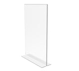 FixtureDisplays® 1PK 11 x 17" Clear Acrylic Sign Holder for Tabletops, Vertical Table Tent Frame Photo Sign Menu, Bottom Insert 11193-2-11X17 Peel off protective film (white) before use.