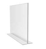 FixtureDisplays® 6PK 11 x 8.5" Clear Acrylic Sign Holder for Tabletops, Horizontal Table Tent Frame Photo Sign Menu, Bottom Insert 11193-2-11X8.5-6PK Peel off protective film (white) before use.