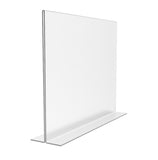 FixtureDisplays® 6PK 11 x 8.5" Clear Acrylic Sign Holder for Tabletops, Horizontal Table Tent Frame Photo Sign Menu, Bottom Insert 11193-2-11X8.5-6PK Peel off protective film (white) before use.