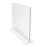 FixtureDisplays® 6PK 11 x 8.5" Clear Acrylic Sign Holder for Tabletops, Horizontal Table Tent Frame Photo Sign Menu, Bottom Insert 11193-2-11X8.5-6PK Peel off protective film (white) before use.
