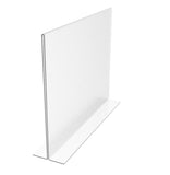 FixtureDisplays® 6PK 11 x 8.5" Clear Acrylic Sign Holder for Tabletops, Horizontal Table Tent Frame Photo Sign Menu, Bottom Insert 11193-2-11X8.5-6PK Peel off protective film (white) before use.