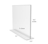 Clear Polystyrene Sign Holder Picture Frame Photo Menu Holder Countertop Rack 11193 3 11x8.5 6PK