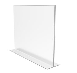 FixtureDisplays® 6PK 11 x 8.5" Clear Acrylic Sign Holder for Tabletops, Horizontal Table Tent Frame Photo Sign Menu, Bottom Insert 11193-2-11X8.5-6PK Peel off protective film (white) before use.