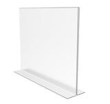 FixtureDisplays® 6PK 11 x 8.5" Clear Acrylic Sign Holder for Tabletops, Horizontal Table Tent Frame Photo Sign Menu, Bottom Insert 11193-2-11X8.5-6PK Peel off protective film (white) before use.