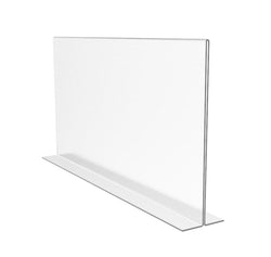 FixtureDisplays® 3PK 17 x 11" Clear Acrylic Sign Holder for Tabletops, Horizontal Table Tent Frame Photo Sign Menu, Bottom Insert 11193-2-17X11-3PK Peel off protective film (white) before use.