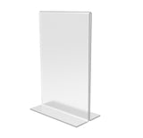 FixtureDisplays® 12PK 4x6" Clear Acrylic Table Tent Frame Photo Sign Menu Holder Clear 11193-2-4x6-12PK Peel off protective film (white) before use.