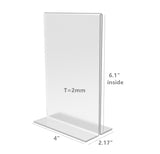 FixtureDisplays® 12PK 4x6" Clear Acrylic Table Tent Frame Photo Sign Menu Holder Clear 11193-2-4x6-12PK Peel off protective film (white) before use.