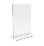 FixtureDisplays® 12PK 4x6" Clear Acrylic Table Tent Frame Photo Sign Menu Holder Clear 11193-2-4x6-12PK Peel off protective film (white) before use.