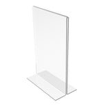 FixtureDisplays® 12PK 4x6" Clear Acrylic Table Tent Frame Photo Sign Menu Holder Clear 11193-2-4x6-12PK Peel off protective film (white) before use.