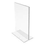 FixtureDisplays® 12PK 4x6" Clear Acrylic Table Tent Frame Photo Sign Menu Holder Clear 11193-2-4x6-12PK Peel off protective film (white) before use.