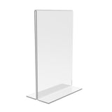 FixtureDisplays® 12PK 4x6" Clear Acrylic Table Tent Frame Photo Sign Menu Holder Clear 11193-2-4x6-12PK Peel off protective film (white) before use.