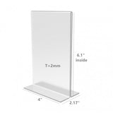 6 pack 4x6" Clear Acrylic Table Tent Frame Photo Sign Menu Holder Clear 11193 2