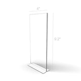 FixtureDisplays® 1PK 4 x 9" Clear Acrylic Sign Holder for Tabletops, Vertical Table Tent Frame Photo Sign Menu, Bottom Insert 11193-2-4X9 Peel off protective film (white) before use.