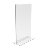 FixtureDisplays® 6PK 5.5 x 8.5" Clear Acrylic Sign Holder for Tabletops, Vertical Table Tent Frame Photo Sign Menu, Bottom Insert 11193-2-5.5X8.5-6PK Peel off protective film (white) before use.
