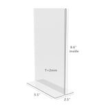 FixtureDisplays® 6PK 5.5 x 8.5" Clear Acrylic Sign Holder for Tabletops, Vertical Table Tent Frame Photo Sign Menu, Bottom Insert 11193-2-5.5X8.5-6PK Peel off protective film (white) before use.