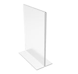 FixtureDisplays® 1PK 5 x 7" Clear Acrylic Sign Holder for Tabletops, Vertical Table Tent Frame Photo Sign Menu, Bottom Insert 11193-2-5X7 Peel off protective film (white) before use.