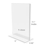 FixtureDisplays® 1PK 5 x 7" Clear Acrylic Sign Holder for Tabletops, Vertical Table Tent Frame Photo Sign Menu, Bottom Insert 11193-2-5X7 Peel off protective film (white) before use.