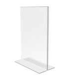 FixtureDisplays® 1PK 5 x 7" Clear Acrylic Sign Holder for Tabletops, Vertical Table Tent Frame Photo Sign Menu, Bottom Insert 11193-2-5X7 Peel off protective film (white) before use.
