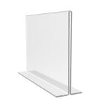 FixtureDisplays® 6PK 6 x 4" Clear Acrylic Sign Holder for Tabletops, Horizontal Table Tent Frame Photo Sign Menu, Bottom Insert, T-style 11193-2-6X4-6PK Peel off protective film (white) before use.