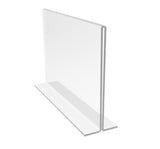 FixtureDisplays® 6PK 6 x 4" Clear Acrylic Sign Holder for Tabletops, Horizontal Table Tent Frame Photo Sign Menu, Bottom Insert, T-style 11193-2-6X4-6PK Peel off protective film (white) before use.