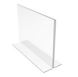 FixtureDisplays® 6PK 7 x 5" Clear Acrylic Sign Holder for Tabletops, Horizontal Table Tent Frame Photo Sign Menu, Bottom Insert 11193-2-7X5-6PK Peel off protective film (white) before use.