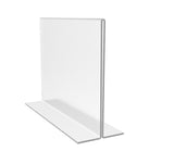 FixtureDisplays® 6PK 7 x 5" Clear Acrylic Sign Holder for Tabletops, Horizontal Table Tent Frame Photo Sign Menu, Bottom Insert 11193-2-7X5-6PK Peel off protective film (white) before use.