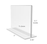 FixtureDisplays® 6PK 7 x 5" Clear Acrylic Sign Holder for Tabletops, Horizontal Table Tent Frame Photo Sign Menu, Bottom Insert 11193-2-7X5-6PK Peel off protective film (white) before use.