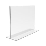 FixtureDisplays® 6PK 7 x 5" Clear Acrylic Sign Holder for Tabletops, Horizontal Table Tent Frame Photo Sign Menu, Bottom Insert 11193-2-7X5-6PK Peel off protective film (white) before use.