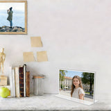Clear Polystyrene Sign Holder Picture Frame Photo Menu Holder Countertop Rack