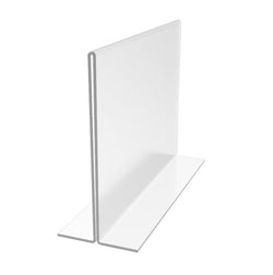 FixtureDisplays® 24PK 7 x 5" Clear Acrylic Sign Holder for Tabletops, Horizontal Table Tent Frame Photo Sign Menu, Bottom Insert 11193-2-7X5-24PK Peel off protective film (white) before use.