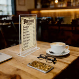 Clear Polystyrene Sign Holder Picture Frame Photo Menu Holder Countertop Rack