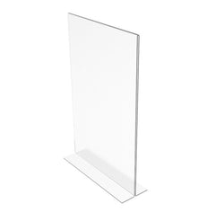 FixtureDisplays® 6PK 11 x 17" Clear Acrylic Sign Holder for Tabletops, Vertical Table Tent Frame Photo Sign Menu, Bottom Insert 11193-2-11X17-6PK Peel off protective film (white) before use.